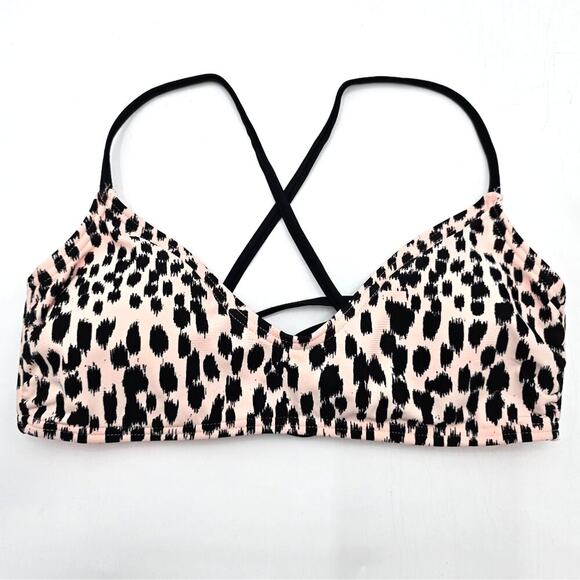 Xhilaration Black Orange Animal Print Bikini Tops Swimwear Swimsuit Small - Picture 1 of 3